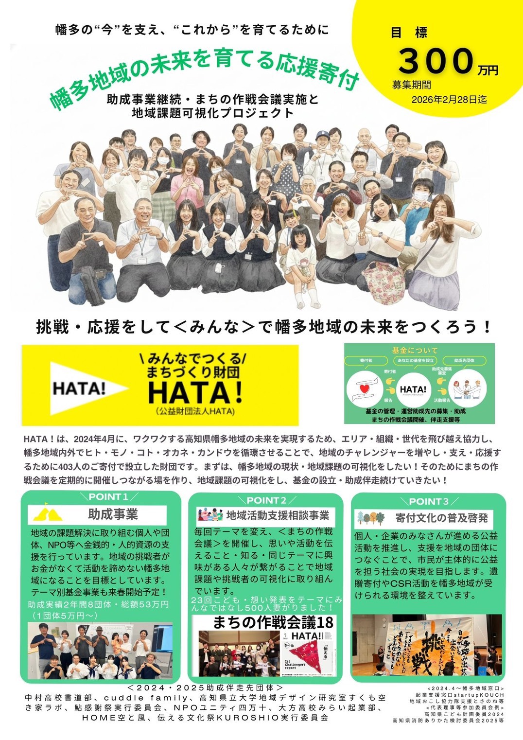 寄付募集2月末締切